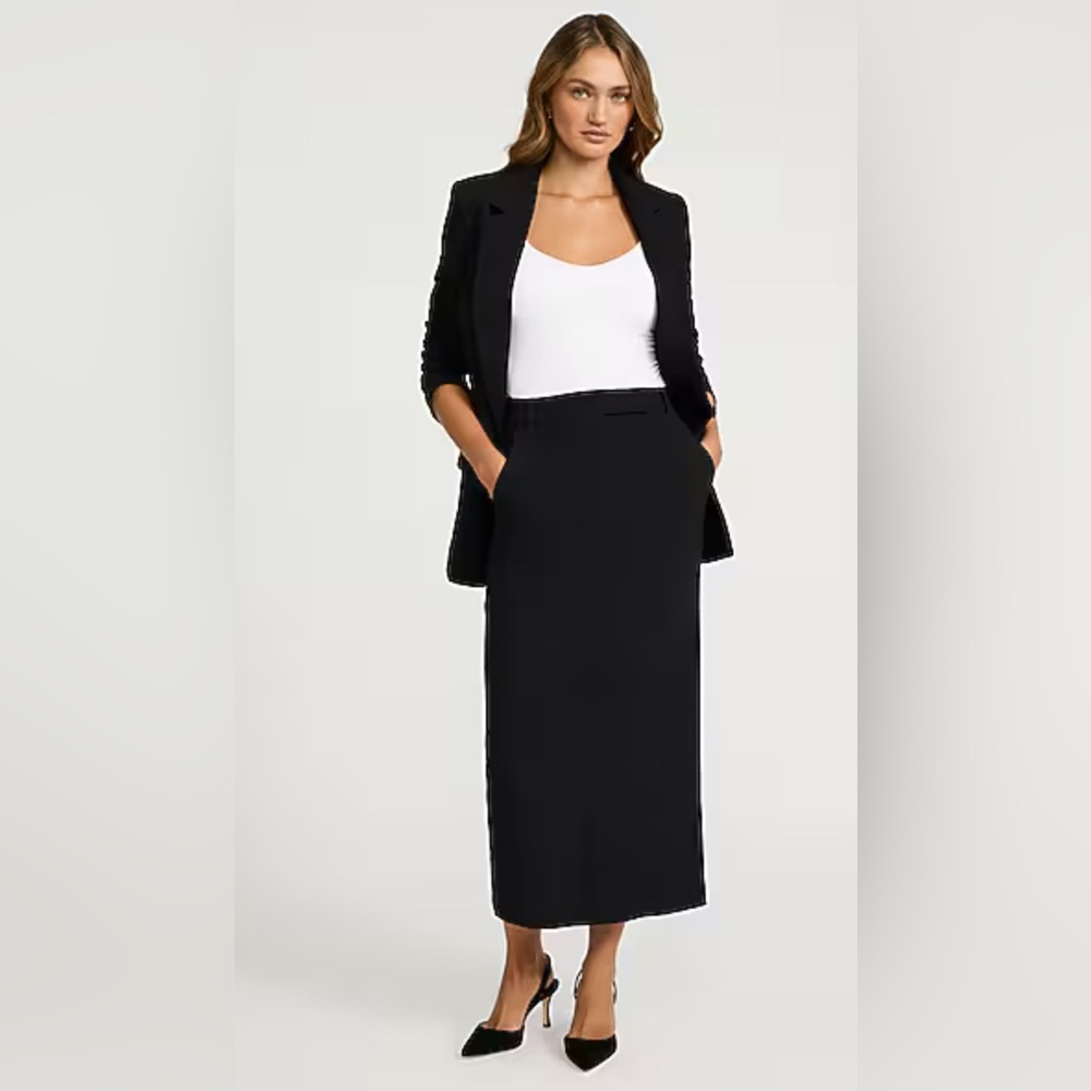 EXPRESS Editor Studio Stretch Twill High Waisted Maxi Skirt NWT